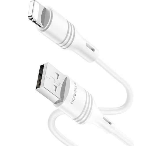 USB кабель Borofone bx43 cooljoy lightning 8-pin, 1м, 2.4a, pvc (белый) 0L-MG-WF838