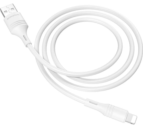 USB кабель Borofone bx43 cooljoy lightning 8-pin, 1м, 2.4a, pvc (белый) 0L-MG-WF838
