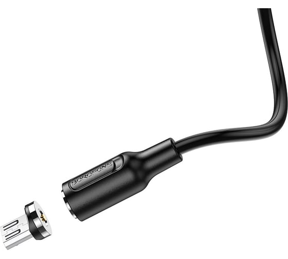 USB кабель Borofone bx41 amiable microusb, магнитный, 1м, 2.4a, pvc (черный) 0L-00049995