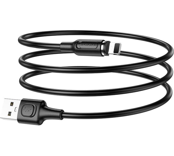 USB кабель Borofone bx41 amiable lightning 8-pin, магнитный, 1м, 2.4a, pvc (черный) 0L-00049994