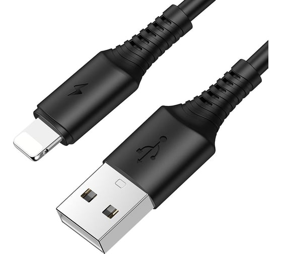 USB кабель Borofone bx47 coolway lightning 8-pin, 1м, 2.4a, pvc (черный) 0L-00049991 1