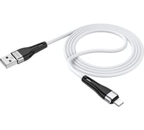 USB кабель Borofone bx46 rush lightning 8-pin, 1м, 2.4a, силикон (белый) 0L-00050236