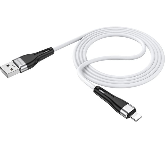 USB кабель Borofone bx46 rush lightning 8-pin, 1м, 2.4a, силикон (белый) 0L-00050236 1