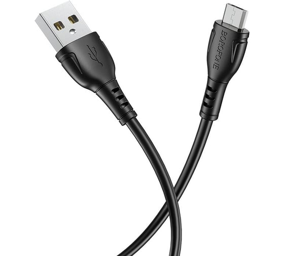 USB кабель Borofone bx51 triumph microusb, 1м, 2.4a, pvc (черный) 0L-00050539 1