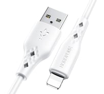 USB кабель Borofone bx48 lightning 8-pin, 1м, 2.4a, pvc (белый) 0L-00050239