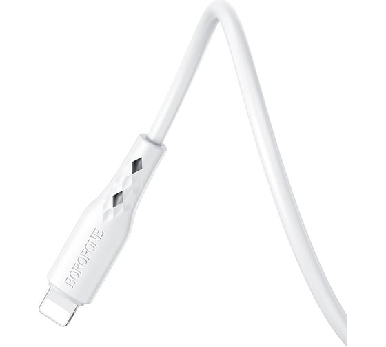 USB кабель Borofone bx48 lightning 8-pin, 1м, 2.4a, pvc (белый) 0L-00050239