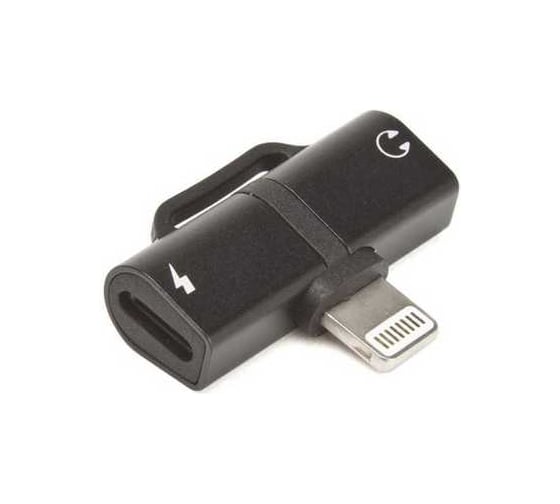 Аудио адаптер Hoco ls20 lightning 8-pin на 2хlightning 8-pin (черный) 0L-00042740