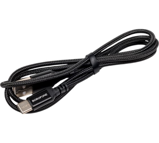 USB кабель Borofone bx54 ultra bright type-c, 1м, 3a, нейлон (черный) 0L-00050537
