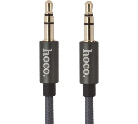 Аудиокабель Hoco upa03 noble sound 3.5мм, 1м, нейлон (серый) 0L-00037545