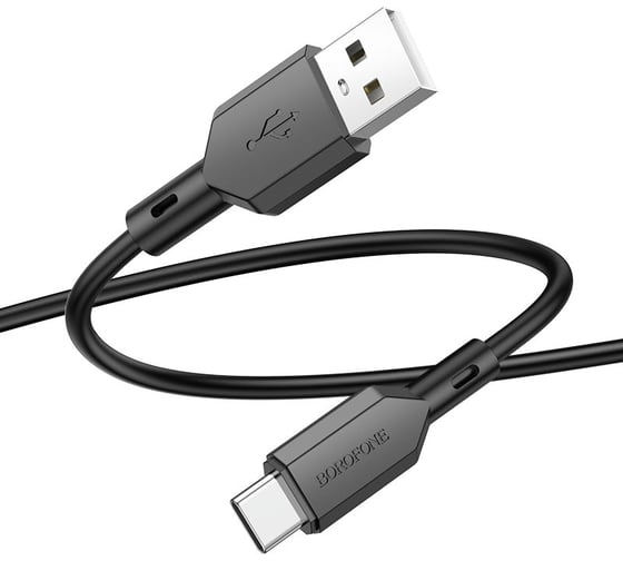 USB кабель Borofone bx70 type-c, 3a, 1м, pvc (черный) 0L-00055154 1