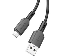 USB кабель Borofone bx70 microusb, 2.4a, 1м, pvc (черный) 0L-00055155