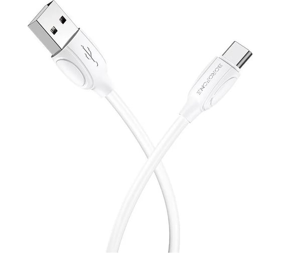 USB кабель Borofone bx89 union type-c, 3а, 1м, tpe (белый/серый) 0L-00057368