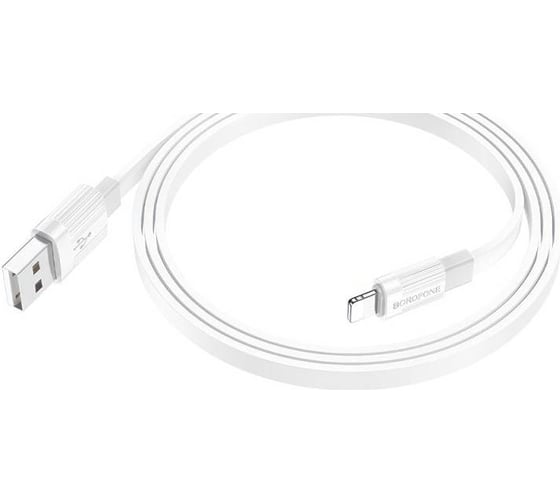 USB кабель Borofone bx89 union lightning 8-pin, 2.4а, 1м, tpe (белый/серый) 0L-00057366 1