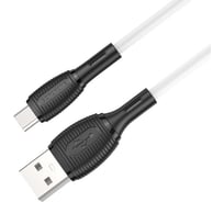 USB кабель Borofone bx86 advantage lightning 8-pin, 1м, 2.4a, силикон (белый) 0L-00057818