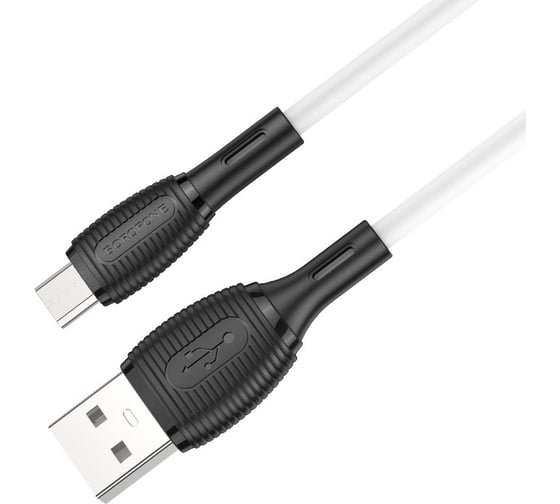 USB кабель Borofone bx86 advantage lightning 8-pin, 1м, 2.4a, силикон (белый) 0L-00057818 1