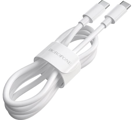 USB-C кабель Borofone bx44 type-c, 2м, до 100w, 20v/5a, pd, abs (белый) 0L-00056326