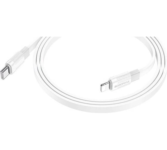 USB-C кабель Borofone bx89 union lightning 8-pin, 3а, pd20w, 1м, tpe (белый/серый) 0L-00057364 1