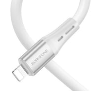 USB-C кабель Borofone bx88 solid lightning 8-pin, 3а, pd20w, 1м, силикон (белый) 0L-00057345