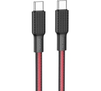 Кабель Usb-c Hoco x69 jaeger type-c, 3а, pd60w, 1м, нейлон (черный/красный) 0L-00054490
