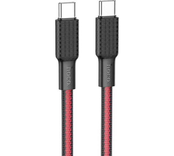 Кабель Usb-c Hoco x69 jaeger type-c, 3а, pd60w, 1м, нейлон (черный/красный) 0L-00054490 1