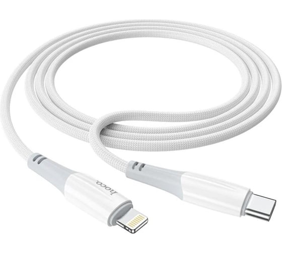 Кабель Usb-c Hoco x70 ferry lightning 8-pin, 3а, pd20w, 1м, нейлон (белый) 0L-00054469
