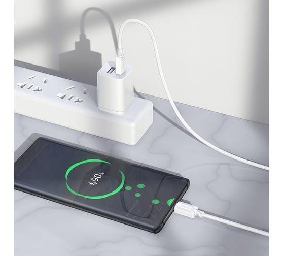 Кабель Usb-c Hoco x73 type-c, 3а, pd60w, 1м, pvc (белый) 0L-00055136