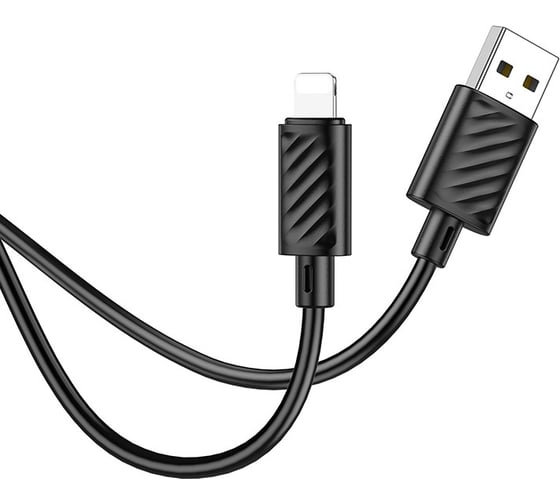 Кабель Usb Hoco x88 gratified lightning 8-pin, 2.4а, 1м, tpu (черный) 0L-00056440