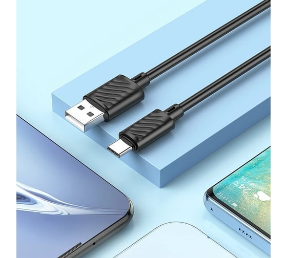 Кабель Usb Hoco x88 gratified type-c, 3а, 1м, tpu (черный) 0L-00056443