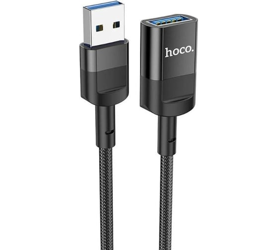 Usb удлинитель Hoco u107 usb(f), usb 3.0, 1.2м, нейлон (черный) 0L-00054466
