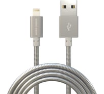 Дата-кабель More Choice USB 2.1A для Lightning 8-pin металл 1м K31i Silver