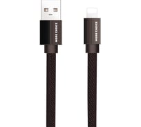 Дата-кабель More Choice USB 2.1A для Lightning 8-pin плоский нейлон 1м K20i Black