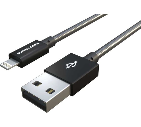 Дата-кабель More Choice USB 2.1A для Lightning 8-pin металл 1м K31i Black