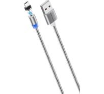 Дата-кабель More Choice Smart USB 3.0A для micro USB Magnetic нейлон 1м K61Sm Dark Grey