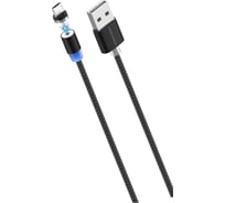Дата-кабель More Choice Smart USB 3.0A для micro USB Magnetic нейлон 1м K61Sm Black