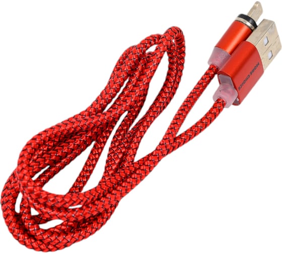 Дата-кабель More Choice Smart USB 2.4A для Lightning 8-pin Magnetic нейлон 1м K61Si Red