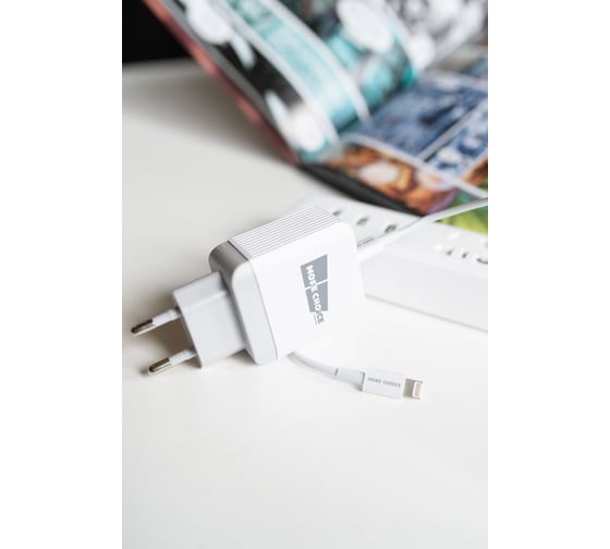 Дата-кабель More Choice Smart USB 2.4A PD30W быстрая зарядка для Lightning 8-pin Type-C TPE 2м K71Si White