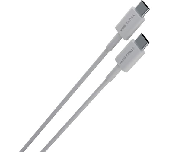 Дата-кабель More Choice Smart USB 3.0A PD 60W быстрая зарядка для Type-C Type-C TPE 2м K71Sa White 1