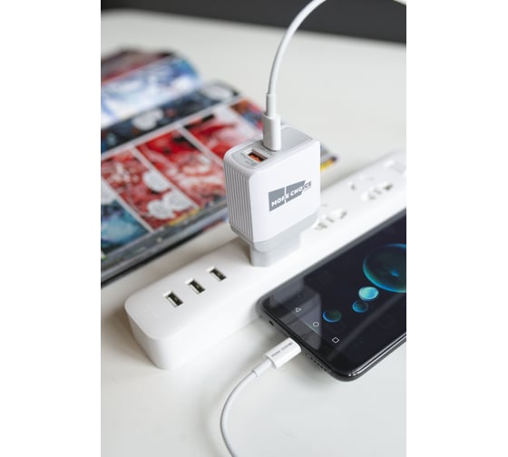 Дата-кабель More Choice Smart USB 3.0A PD 60W быстрая зарядка для Type-C Type-C TPE 2м K71Sa White
