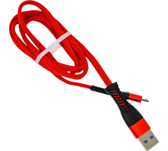 Дата-кабель More Choice Smart USB 3.0A для micro USB нейлон 1м K41Sm Red Black