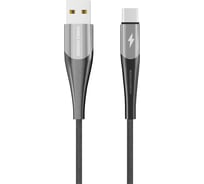 Дата-кабель More Choice Smart USB 3.0A для Type-C нейлон 1м K41Sa Silver Black