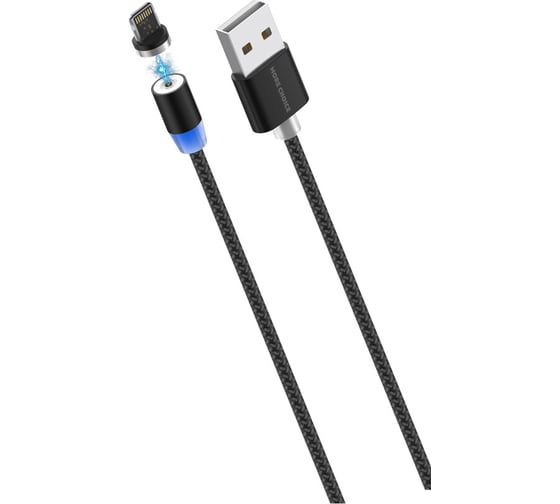 Дата-кабель More Choice Smart USB 2.4A для Lightning 8-pin Magnetic нейлон 1м K61Si Gold 1