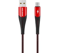 Дата-кабель More Choice Smart USB 3.0A для micro USB нейлон 1м K41Sm Red Black