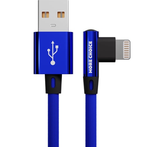 Дата-кабель More Choice USB 2.1A для Lightning 8-pin нейлон 1м K27i Blue 1