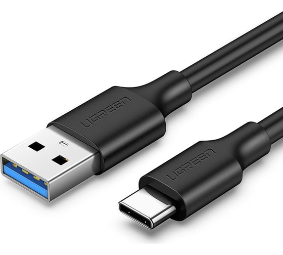 Кабель для зарядки и передачи данных Ugreen USB-C Male - USB 3.0 A 3A 1м, цвет черный 20882