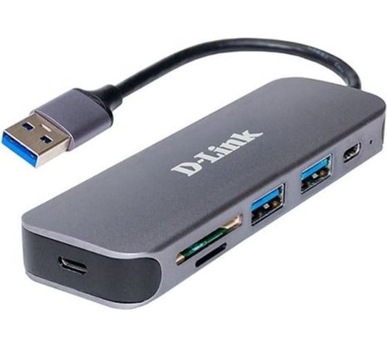 Концентратор d-link с 2 портами usb 3.0, 1 портом usb type-c, слотами для карт sd и microsd и разъемом usb 3.0 DUB-1325/A2A 1