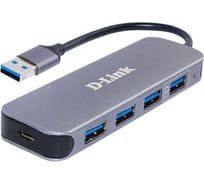 Концентратор d-link с 4 портами usb 3.0, 1 порт с поддержкой режима быстрой зарядки DUB-1340/D1A