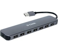 Концентратор d-link с 7 портами usb 2.0, 1 порт с поддержкой режима быстрой зарядки DUB-H7/F1A