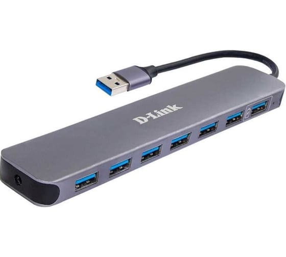 Концентратор d-link с 7 портами usb 3.0, 1 порт с поддержкой режима быстрой зарядки DUB-1370/B2A