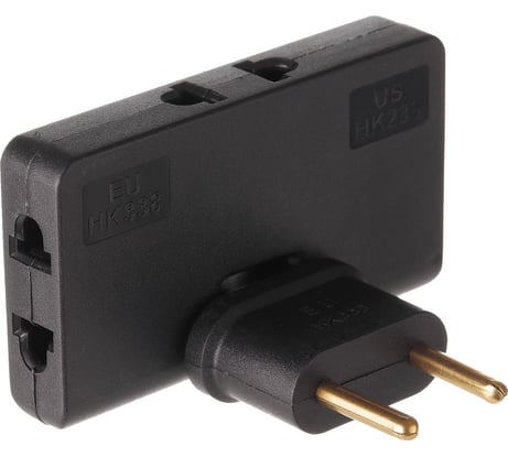 Сетевой электрический плоский поворотный тройник в розетку idealim Черный black