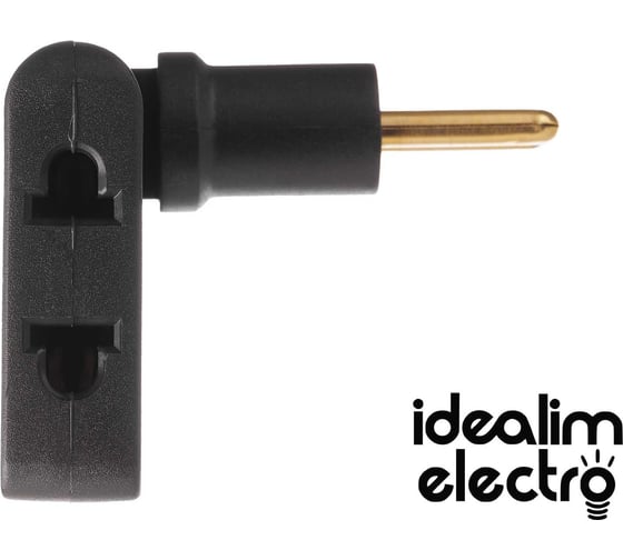 Сетевой электрический плоский поворотный тройник в розетку idealim Черный black